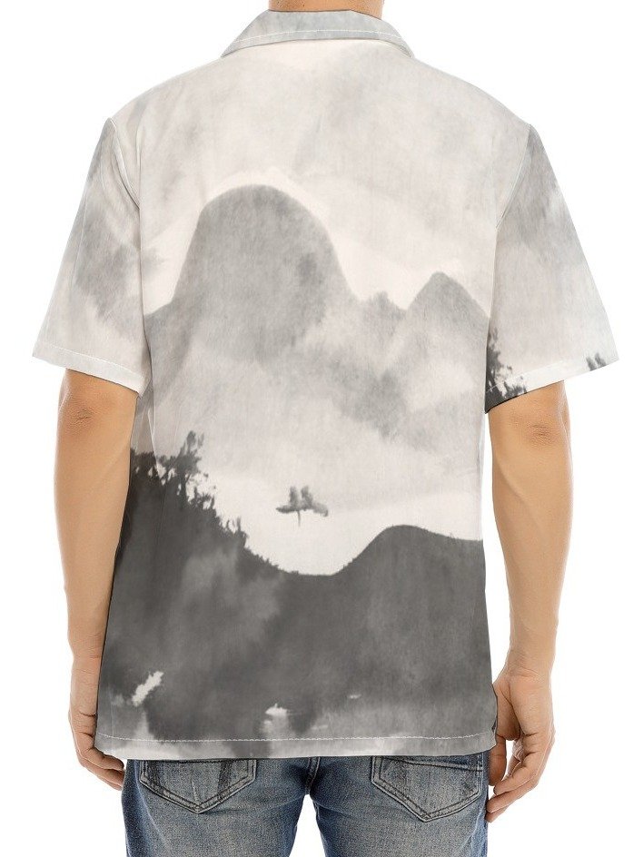 Ink Wash Mountain Cuban Shirt product image (4)