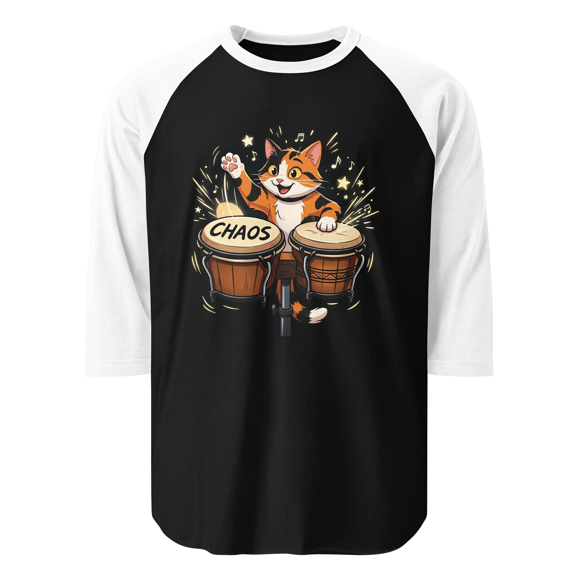 Chaos Bongo Cat Baseball Tee - Dark Torso Colors product image (1)