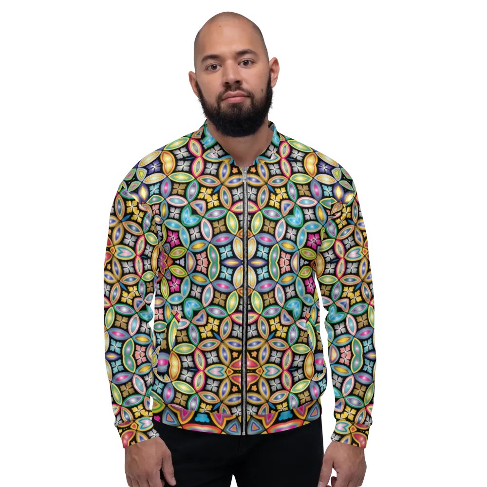 Batik Kawung Blue Bomber Jacket product image (7)