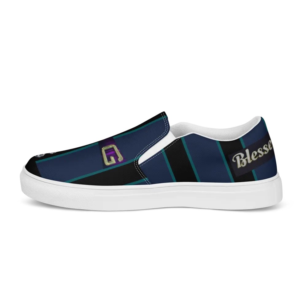 BBG Green & Blue Men's Diamond Cross Slip Ons product image (4)