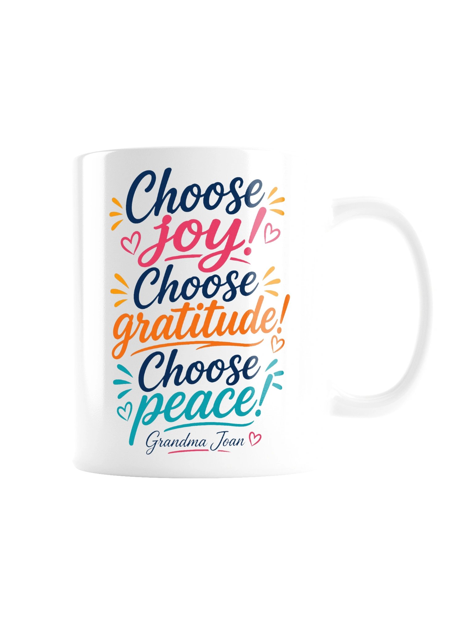 Choose Joy! Choose Gratitude! Choose Peace!! - White Glossy Mug product image (4)