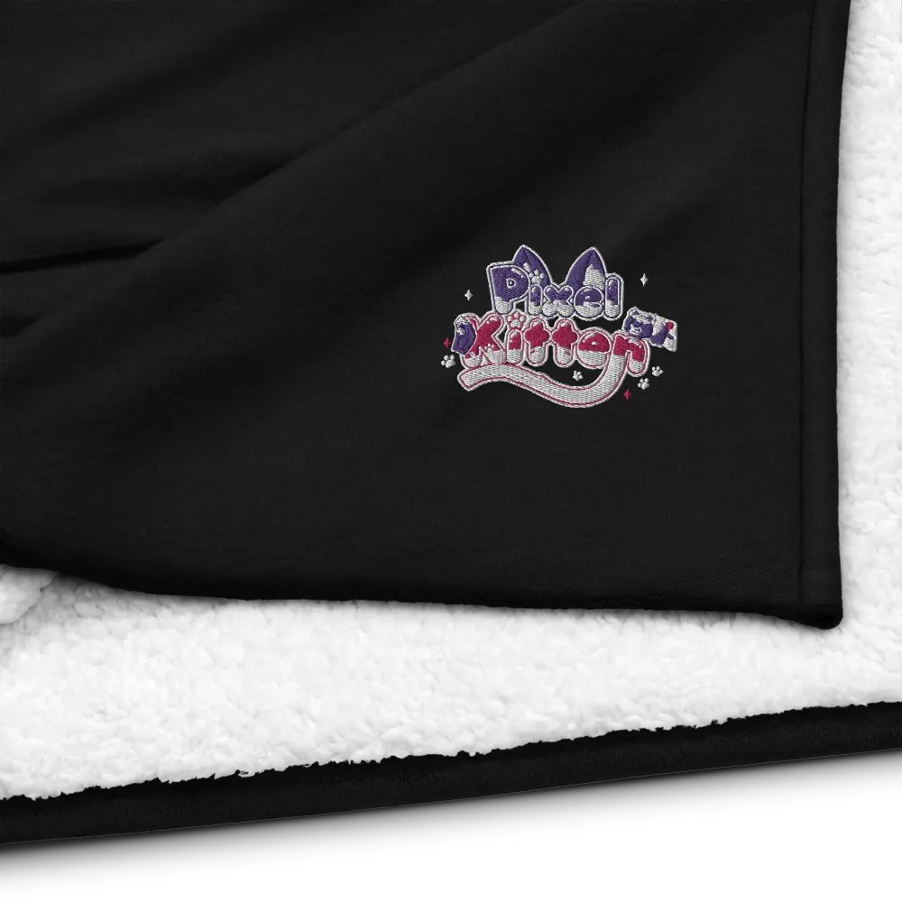 Pixel Kitten Cozy Premium Sherpa Blanket product image (4)