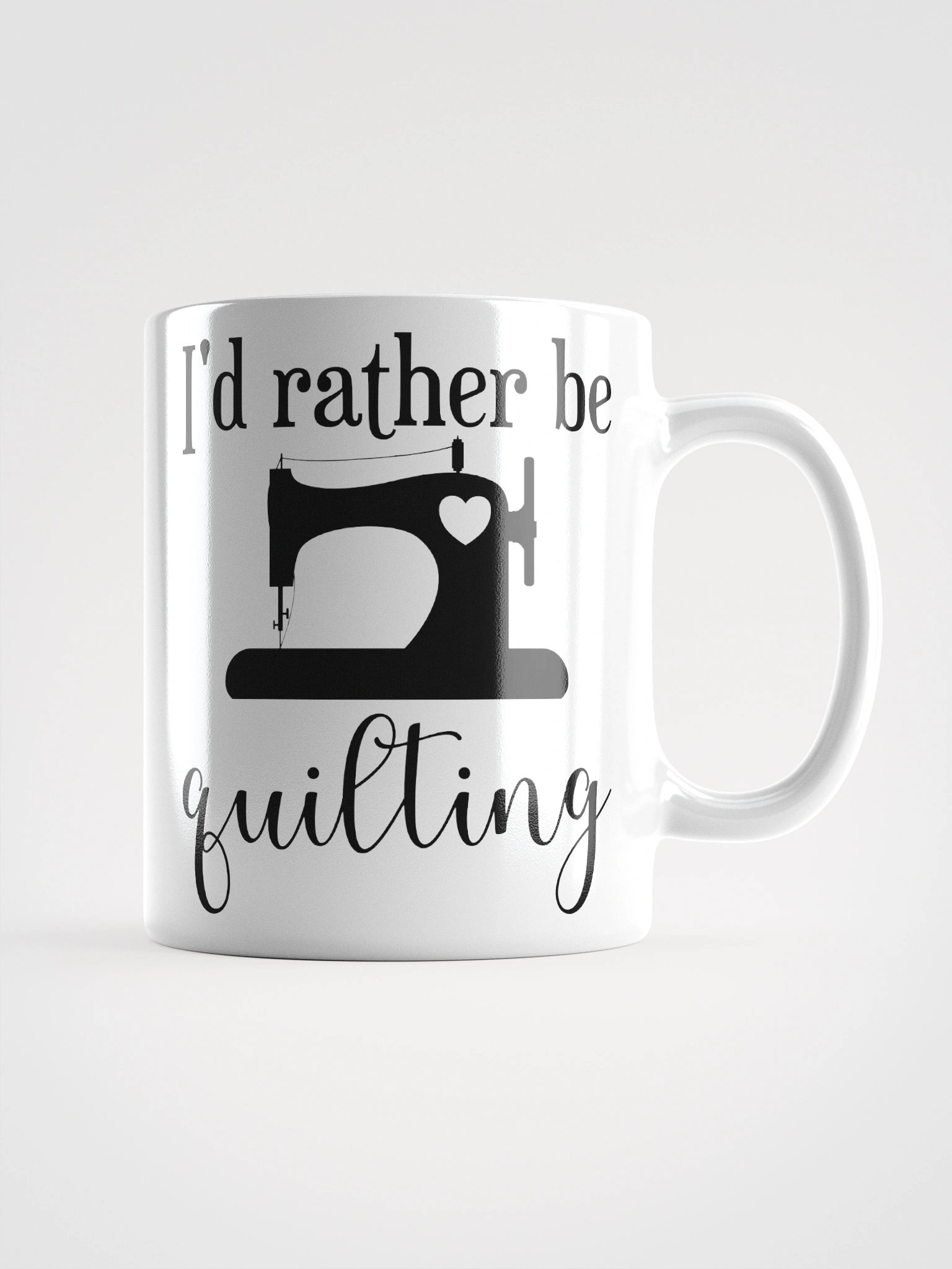 I'd Rather Be Quilting | Quilters Gift - White Ceramic Mug (Black Text) product image (1)