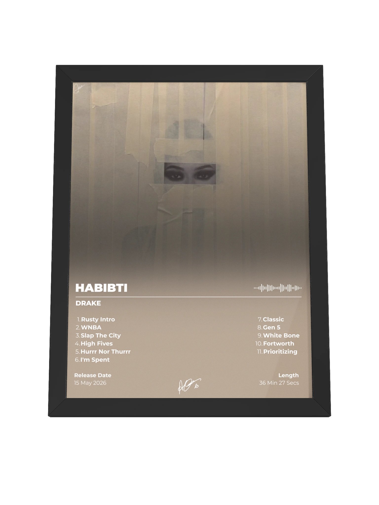 HABIBTI Album Tracklist Framed Poster product image (7)