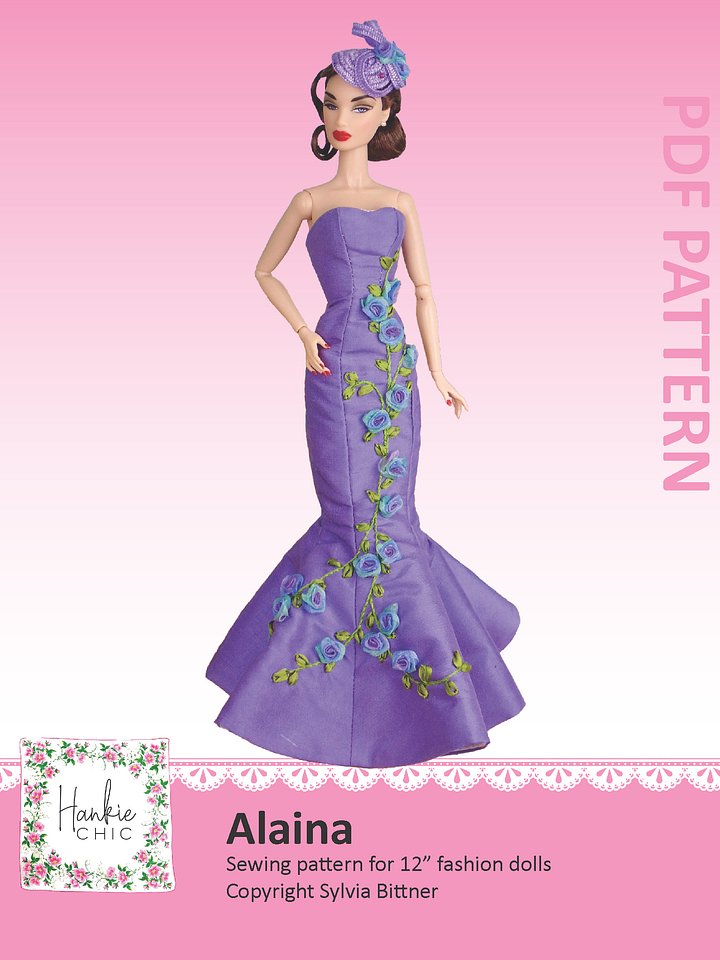 Alaina sewing pattern for 12" fashion dolls product image (1)