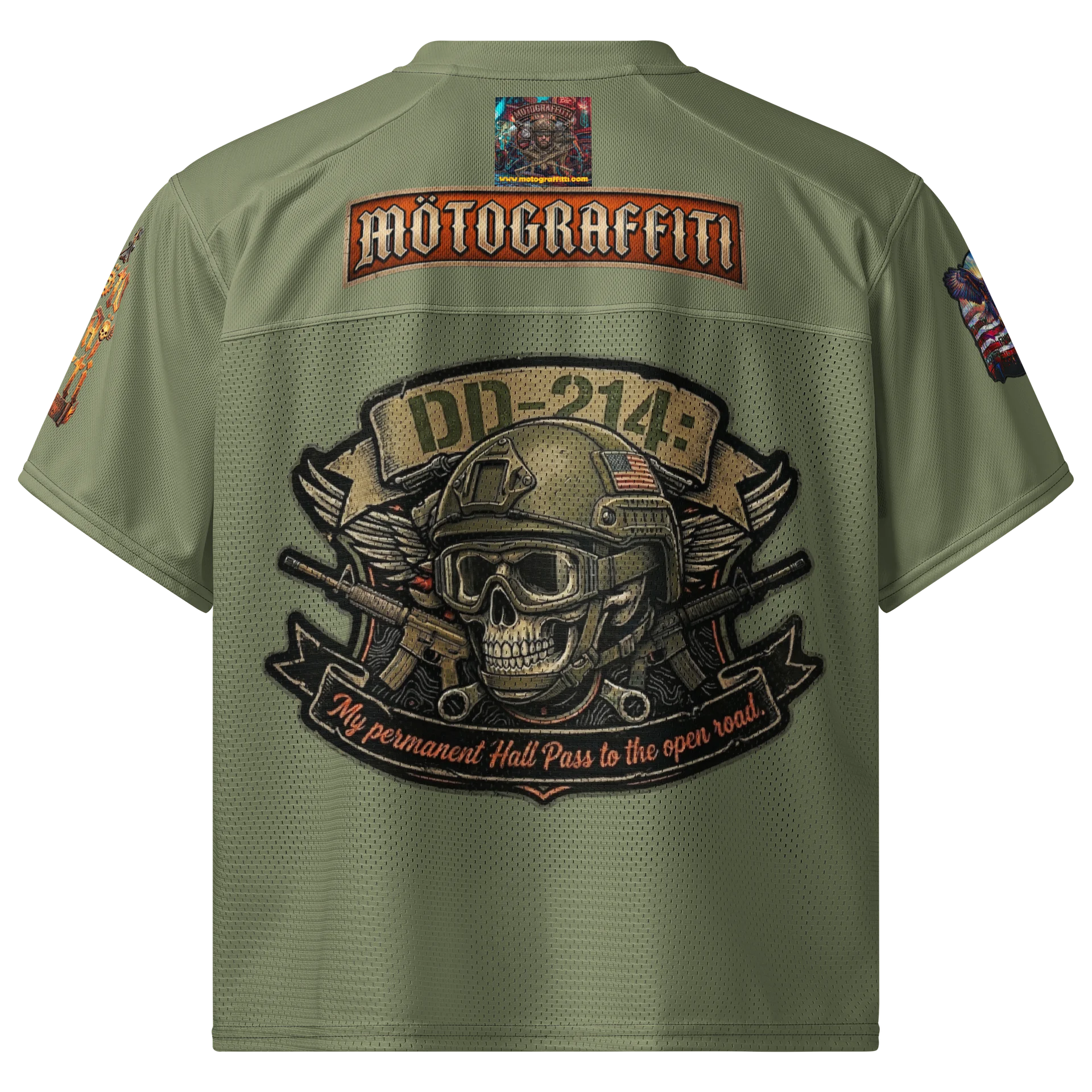 MötoGraffitti DD214 OD Green Football Jersey product image (2)
