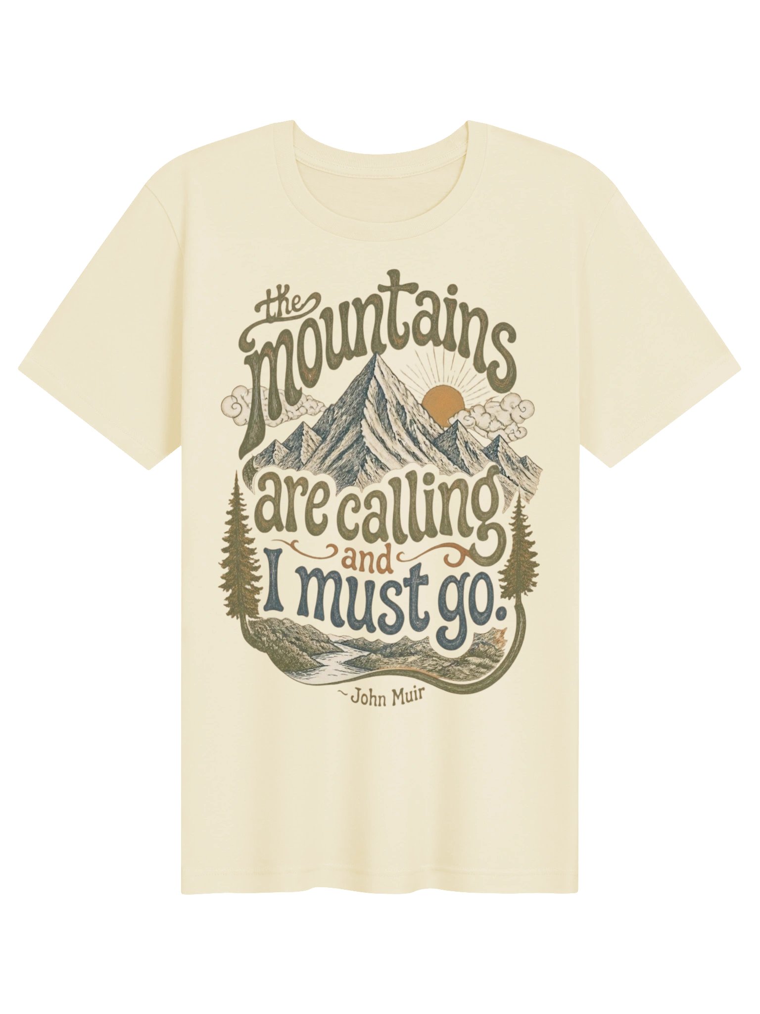 John Muir Quote Shirt, Mountains Are Calling Tee, Nature Lover Hiking Graphic product image (100)