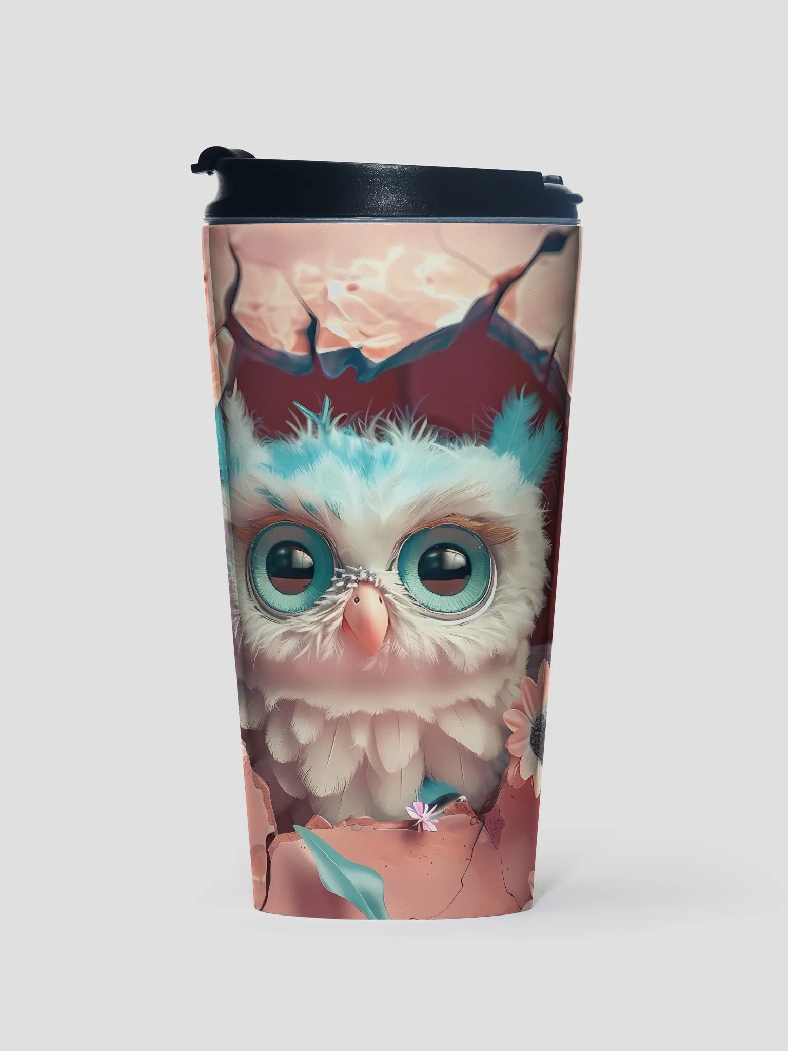 Whimsical Owl Peek-a-Boo Travel Mug product image (1)