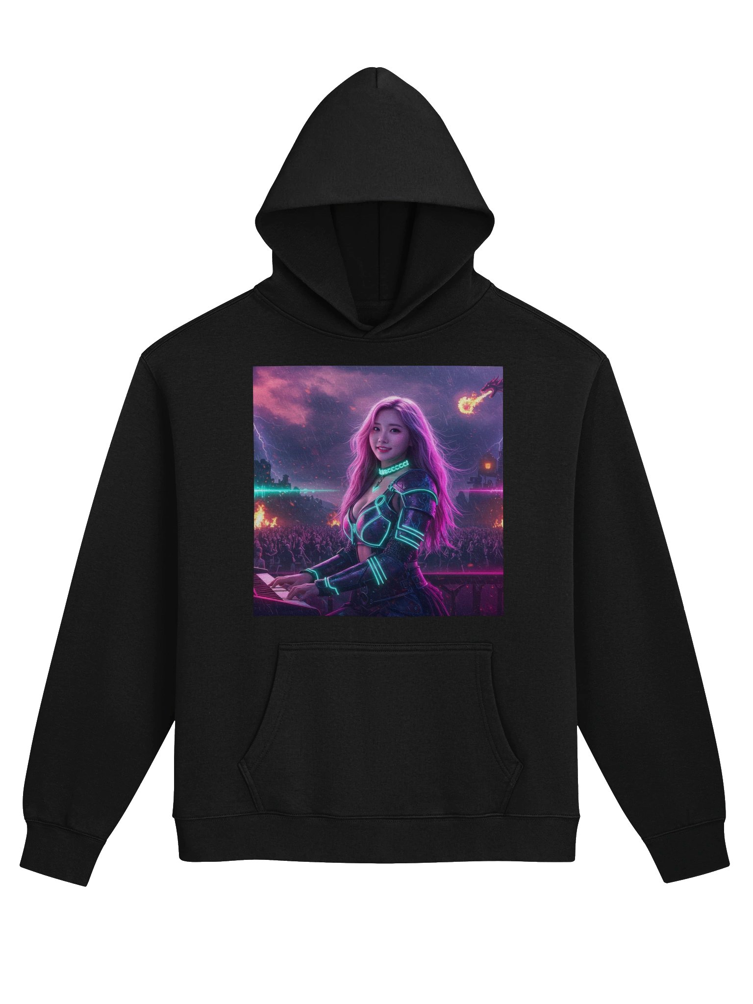 Deltasona Unisex Premium Hoodie (80% Cotton) - Black product image (1)