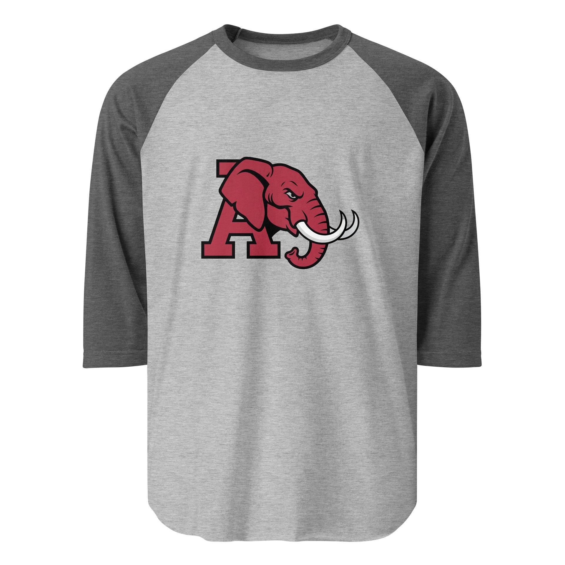 Stylized Elephant A-Head ¾ Sleeve Raglan Tee product image (1)