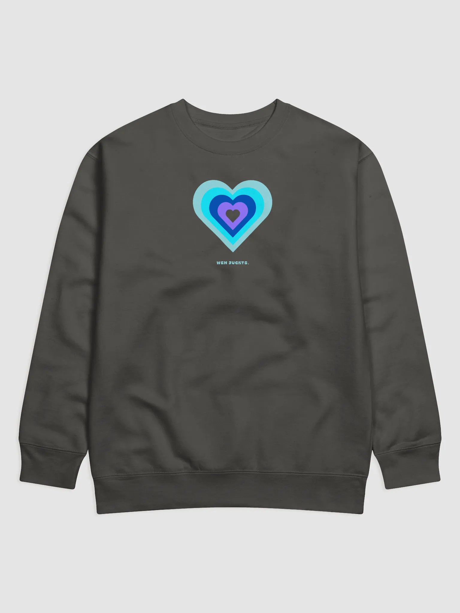 Cheaky heart Premium Sweatshirt "Wen juckts." - blue purple product image (1)
