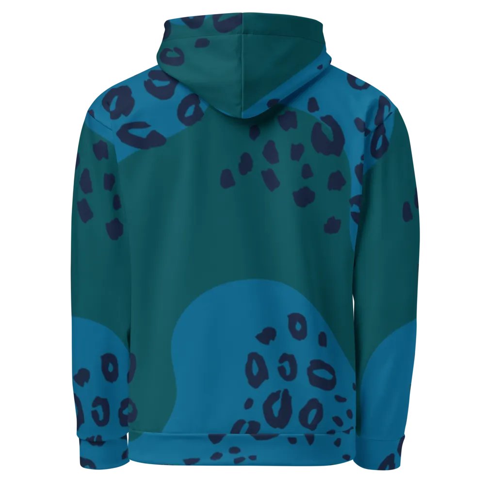 Teal Leopard Abstract Recycled Hoodie product image (11)