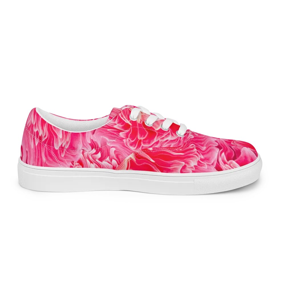 'Raspberry waves' Women's Lace-Up Canvas Shoes product image (6)