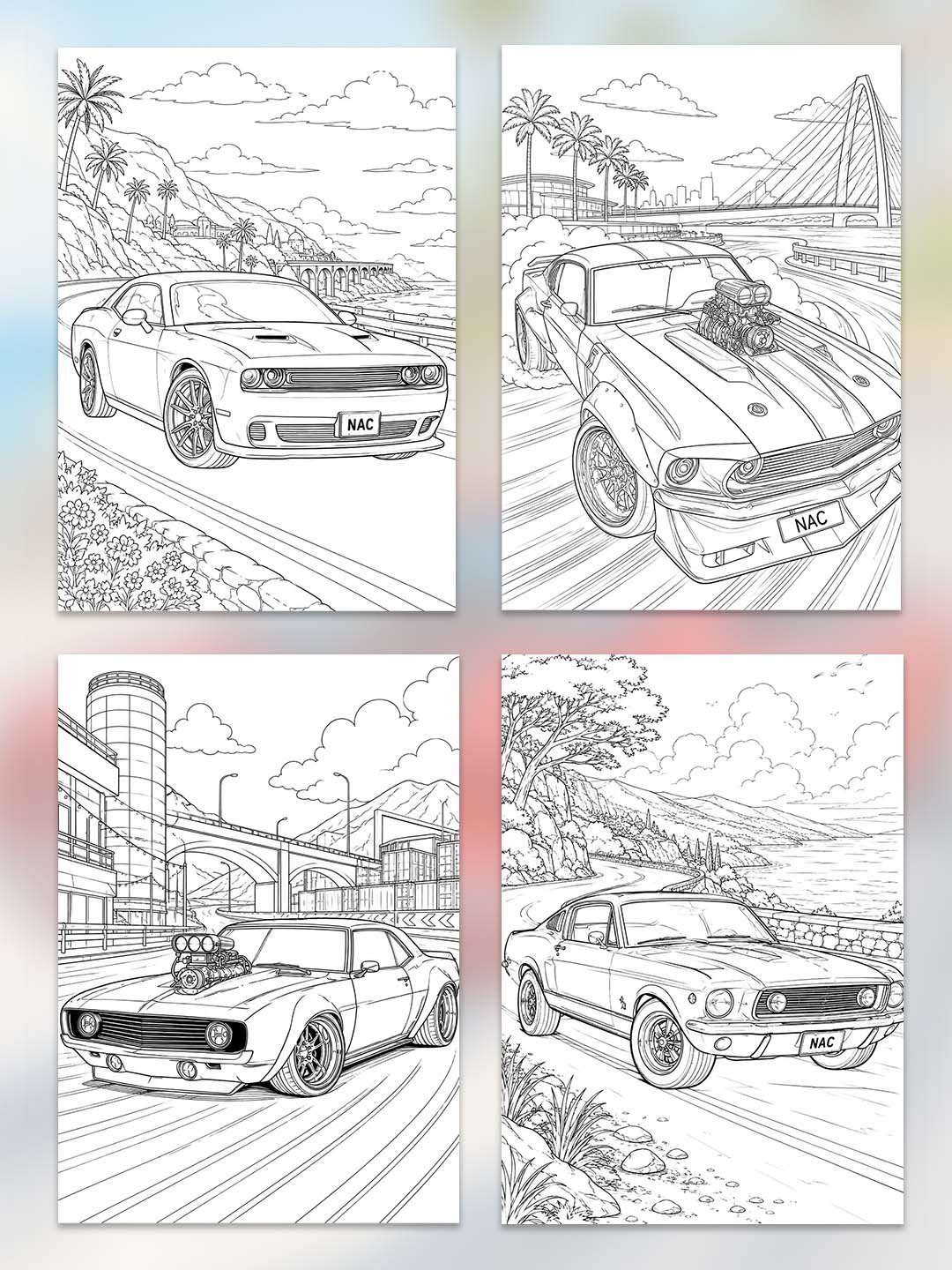 Muscle Car Coloring Pages – 20+ Printable Designs with Reference Pages product image (3)
