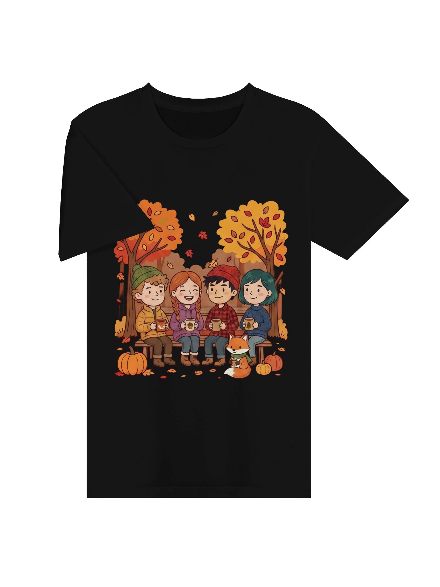 Cozy Autumn Friends T-Shirt – Cute Fall Coffee Graphic Tee product image (18)
