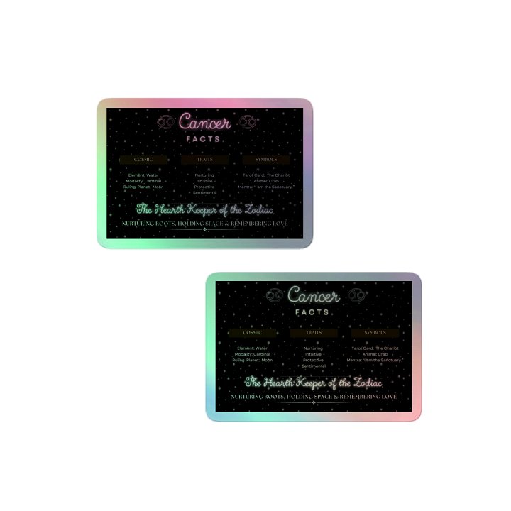 Cancer Zodiac 2025, Attributes Table, Holo Stickers product image (2)