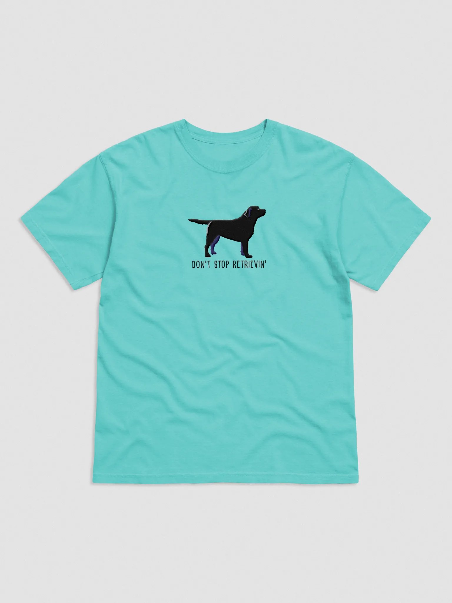 Don't Stop Retrievin' T-Shirt(Embroidered) of a Labrador Retriever(Black) product image (4)