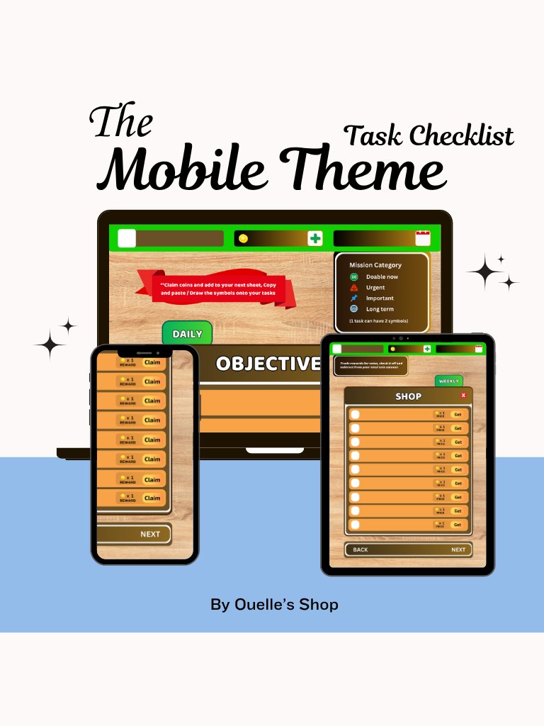Mobile - Game themed Task Checklist (PDF & Template) product image (1)