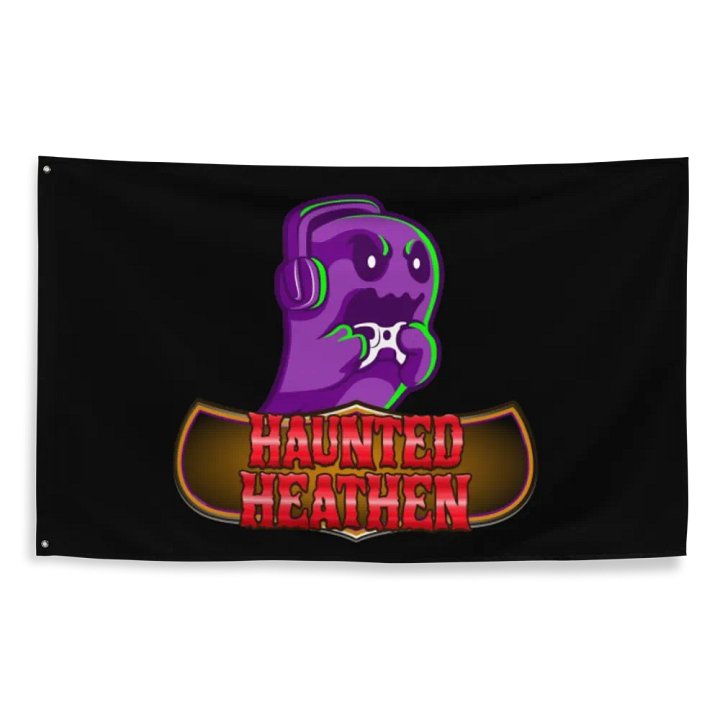 Haunted Heathen Logo Flag product image (2)