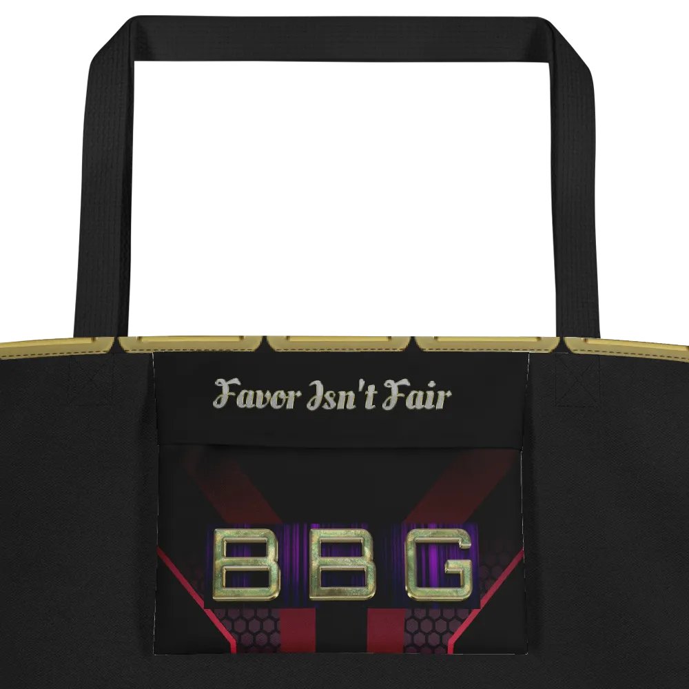 Purple/Black Geometric with Diamonds BBG Tote Bag with Pocket product image (4)