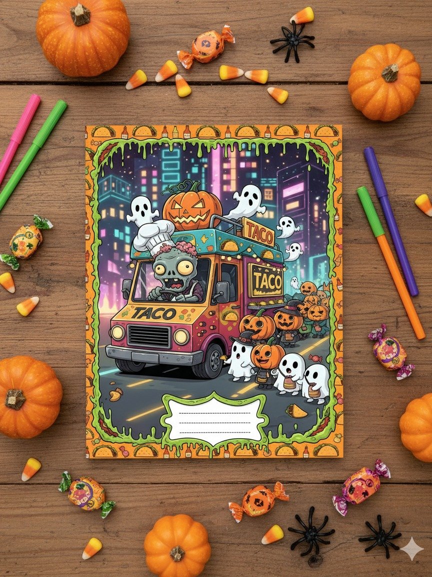 Spooky Taco Truck Halloween Notebook Cover - Digital Download product image (5)