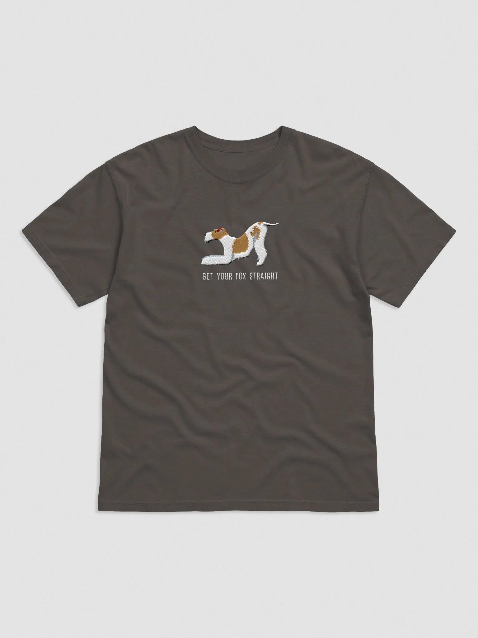 Get Your Fox Straight T-Shirt(Embroidered) of a Wire Fox Terrier(Brown & White) product image (4)