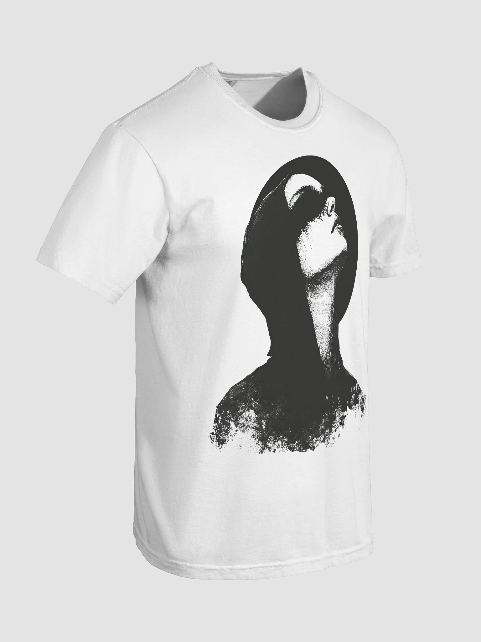 Moon Hooded Woman White Short-Sleeve Graphic T-Shirt product image (8)