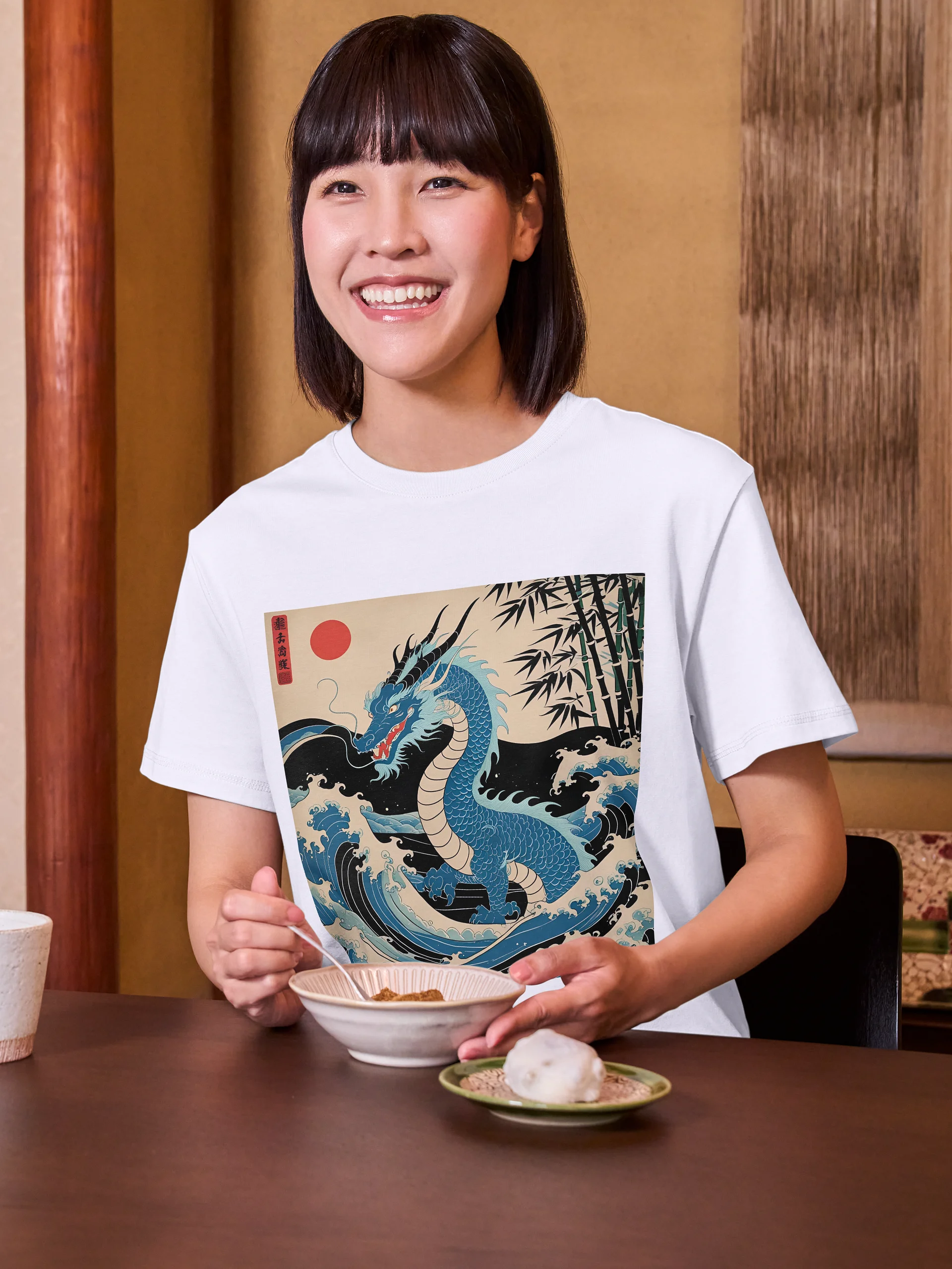 Ryoshin - Urashima Tarō (Teal Dragon), Ancient Ryū Collection, T-Shirt, Front Design product image (4)