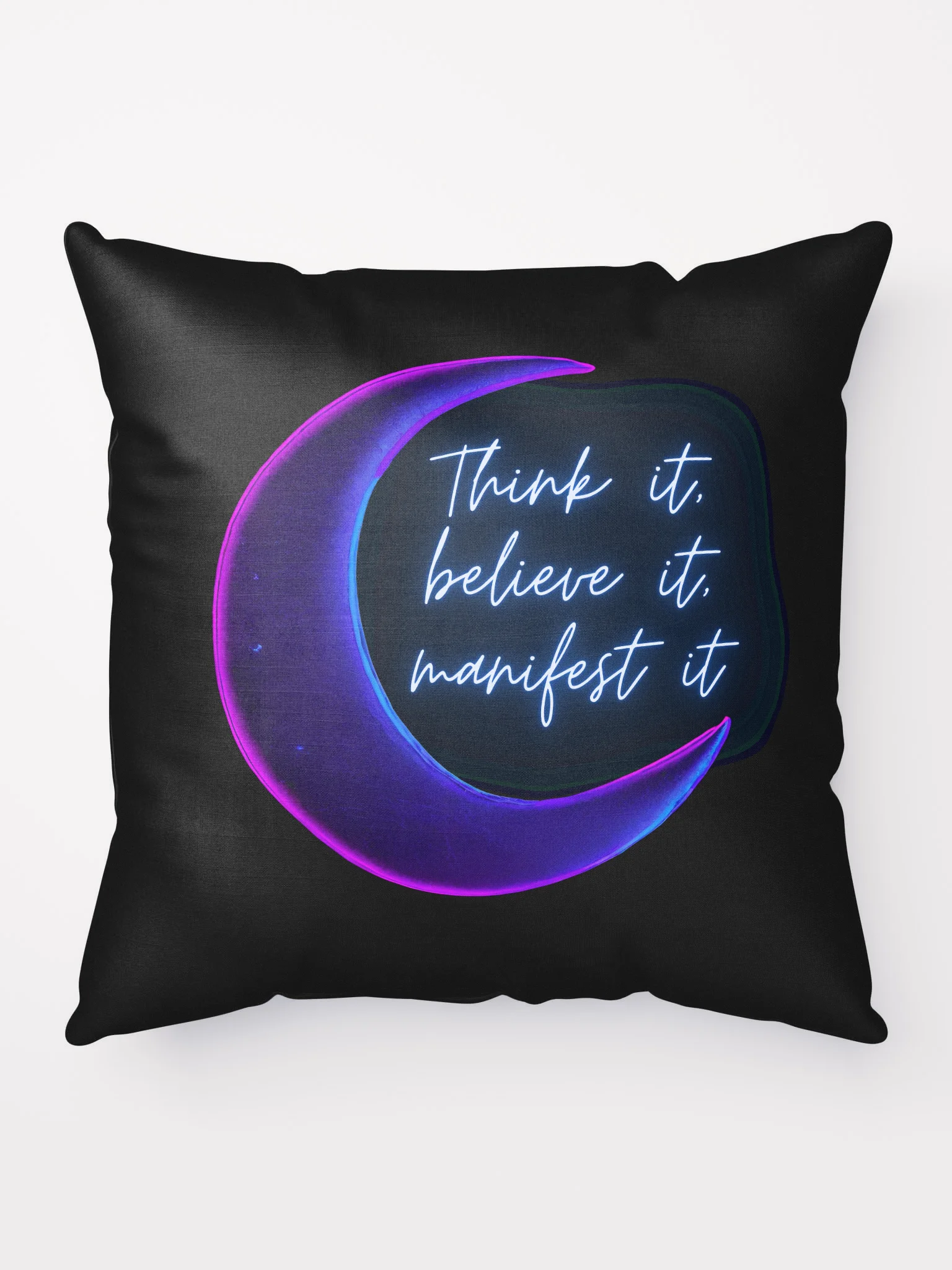 Neon Manifestation Crescent Pillow product image (10)