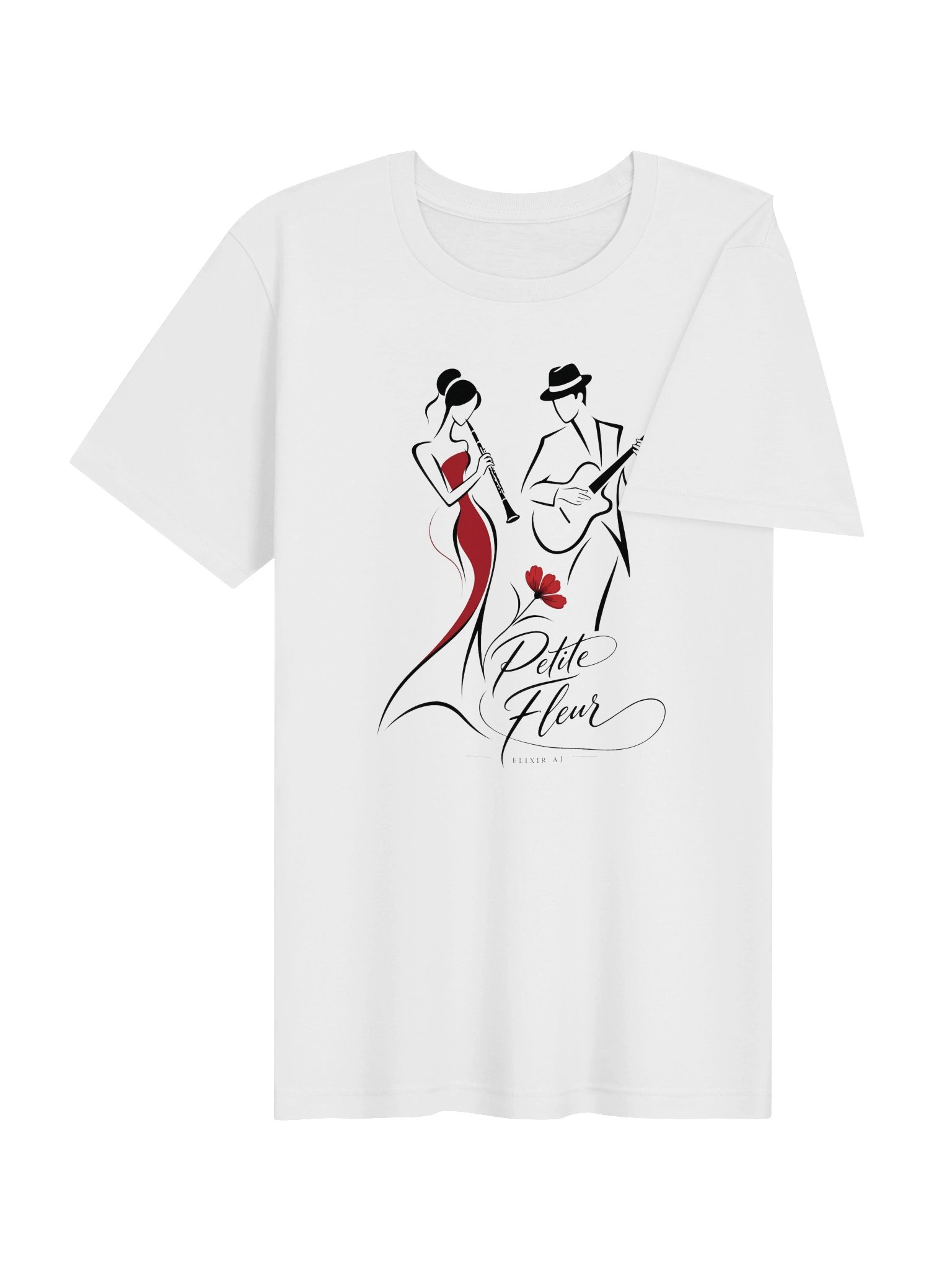 Petite Fleur – Elegant Jazz Line Art Supersoft T-Shirt | Elixir AJ product image (4)