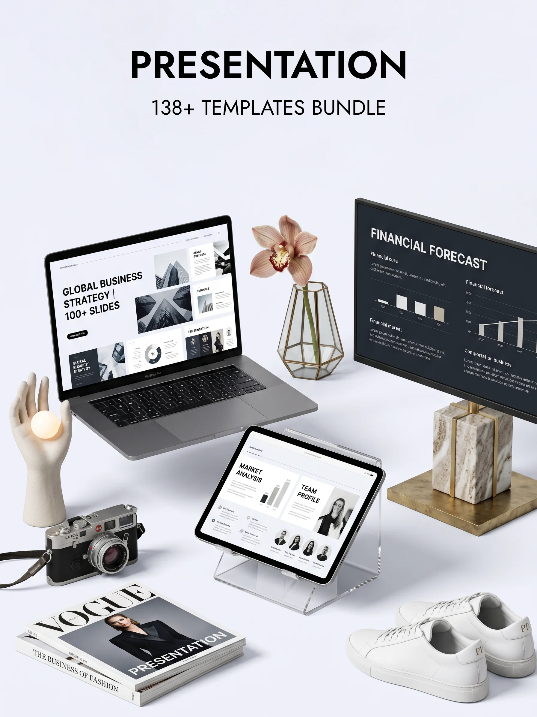 Presentation Templates Bundle | 138+ Professional Presentation Slides & Decks product image (1)