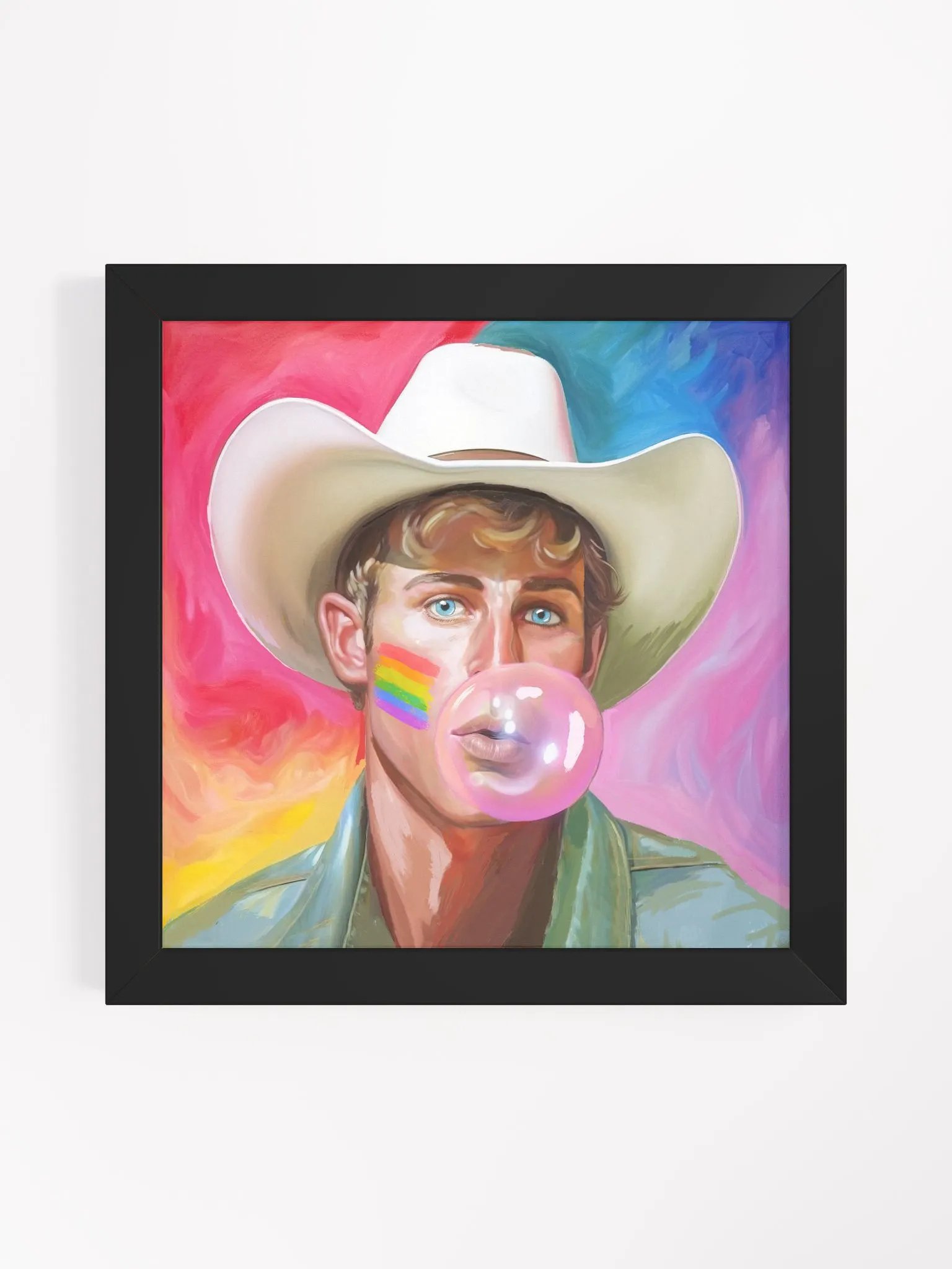 Blond Cowboy – Fun Gay Studio Framed Print product image (1)