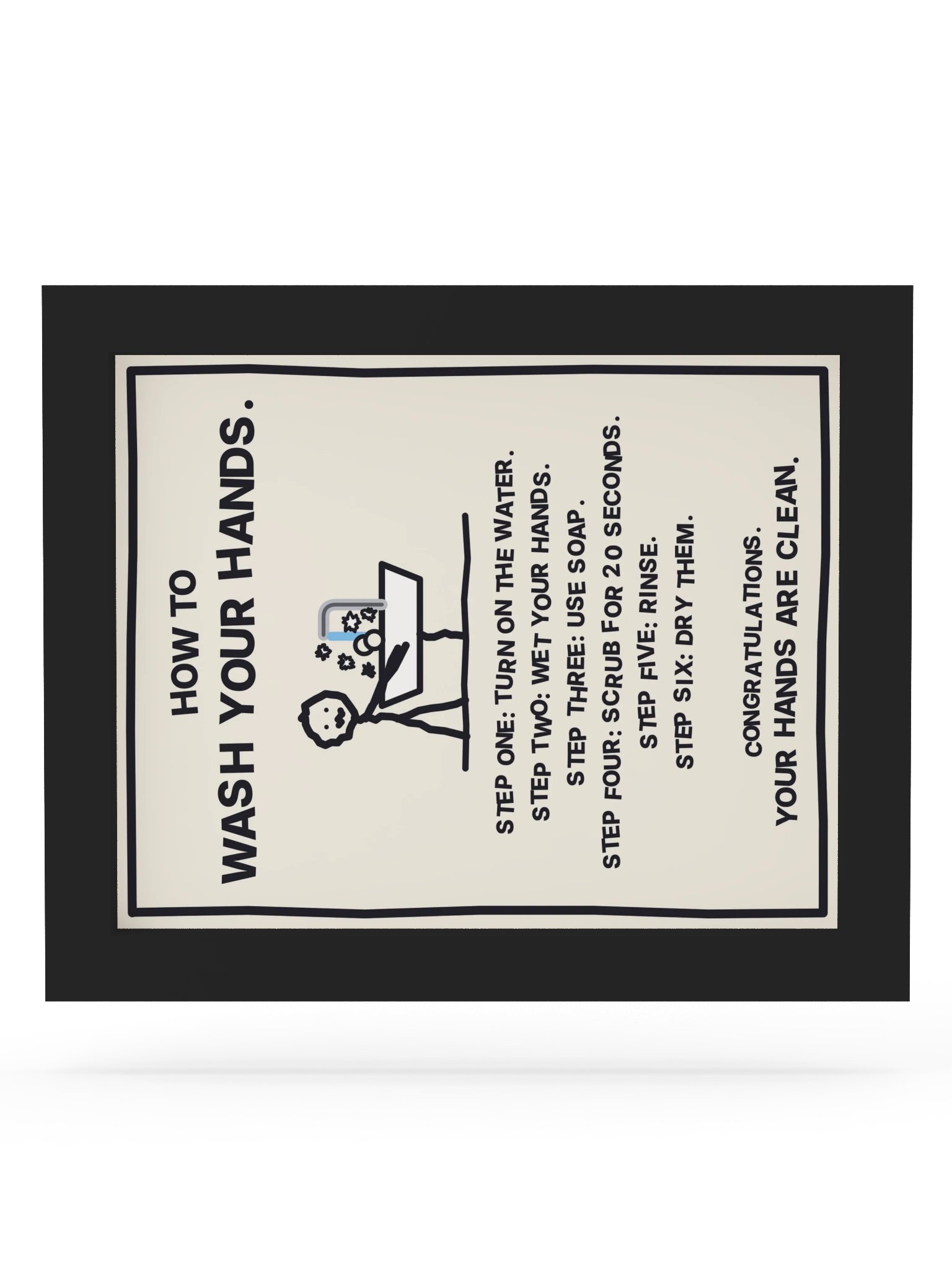 How to Wash Your Hands (Framed Bathroom Sign) product image (11)