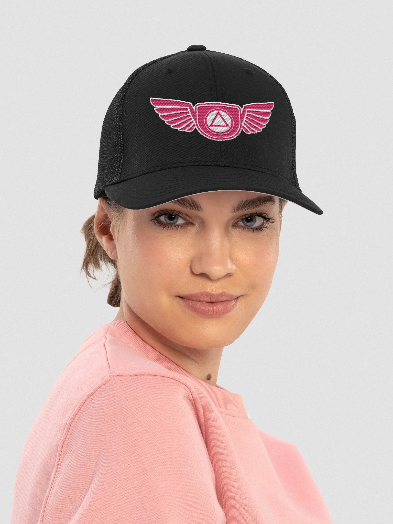 Guardian Angel Wings Trucker Hat with Flamingo Color Accent product image (1)