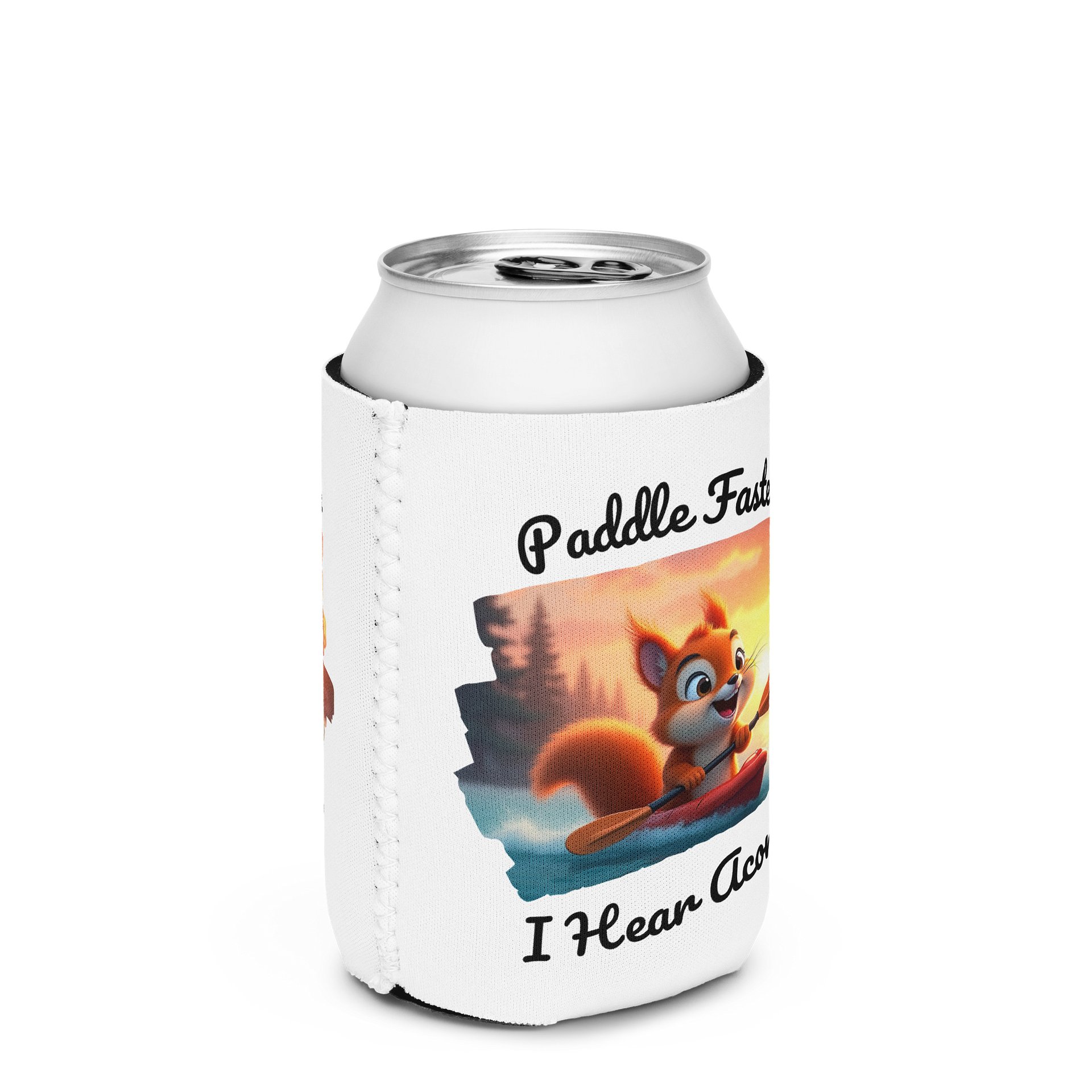 Paddle Faster, I Hear Acorns – Funny Kayaking Red Squirrel Coozie Can Cooler product image (2)