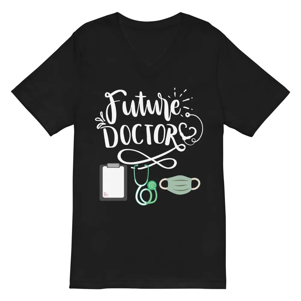 future doctor, stethoscope, nose mask v-neckTee product image (2)