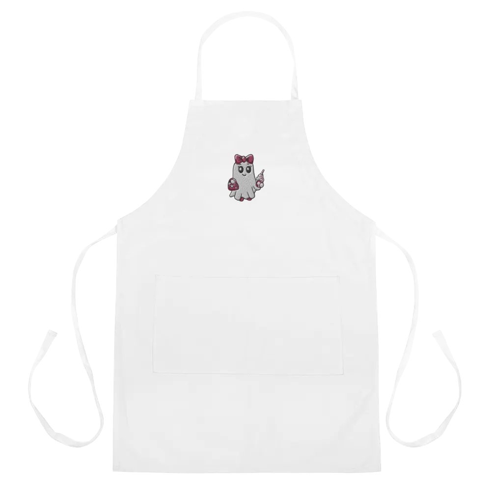 Cute Ghost Embroidered Cooking Apron product image (3)