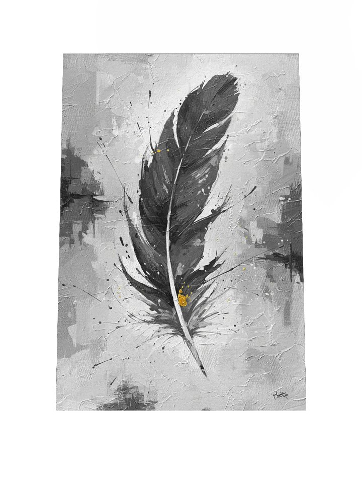 Whispers of Light – Black Feather Abstract Canvas Art product image (2)