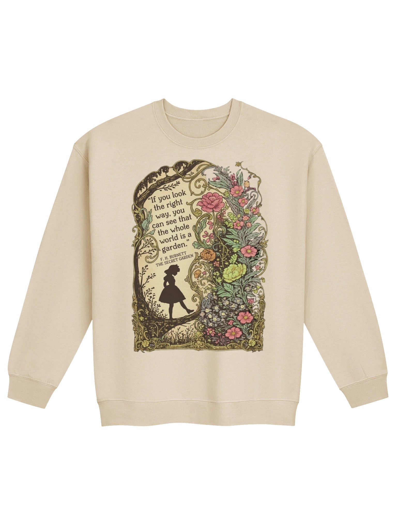 The Secret Garden Quote Crewneck, Floral Literary Sweatshirt product image (2)
