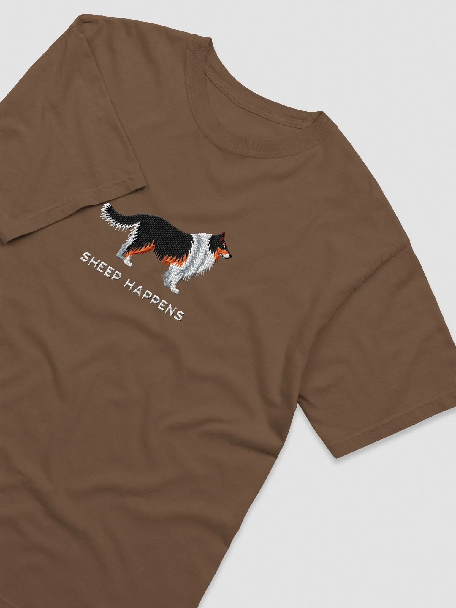 Sheep Happens T-Shirt(Embroidered) of a Shetland Sheepdog(Tricolor) product image (6)