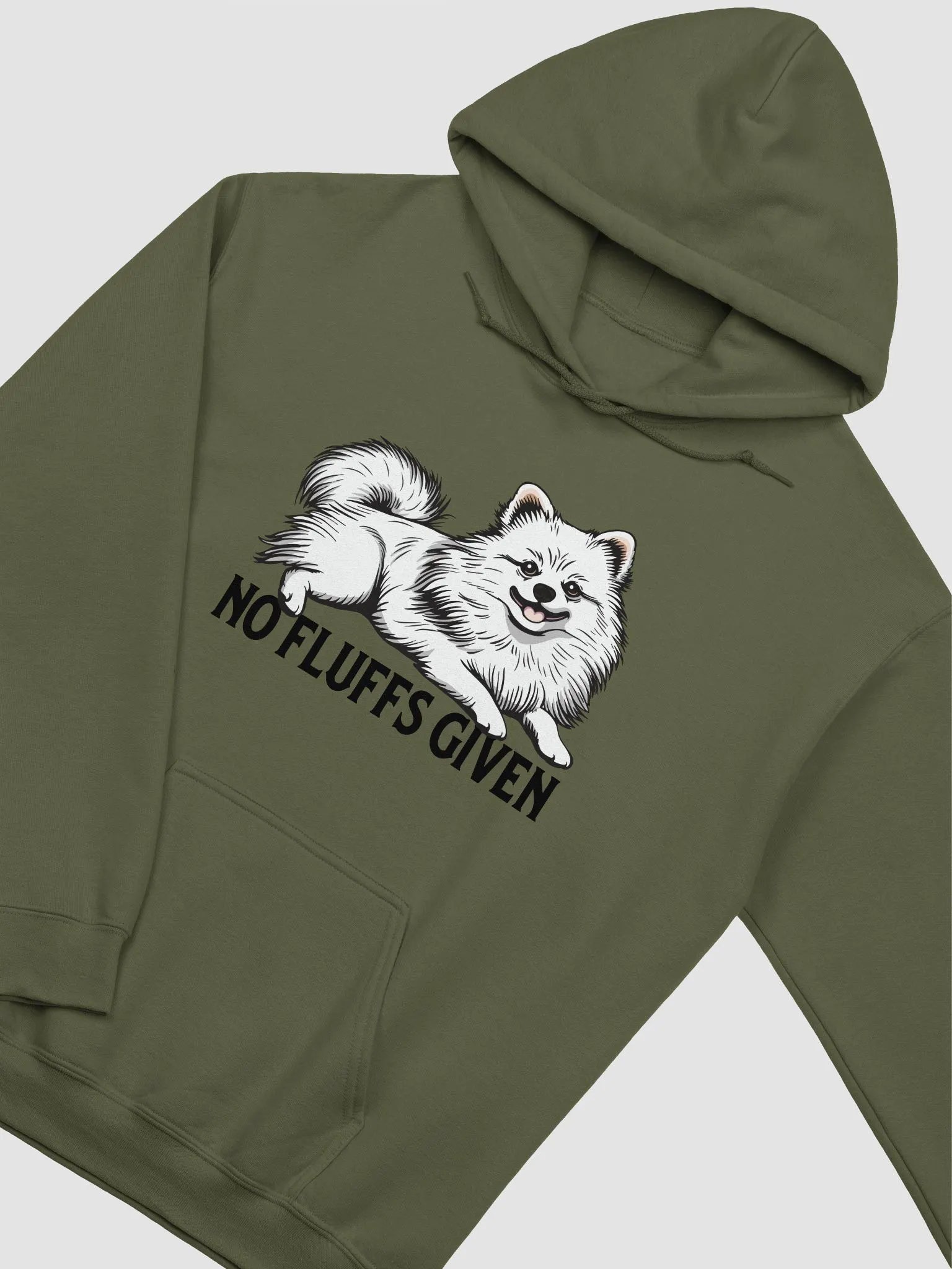 No Fluffs Given Hooded Sweatshirt of a Pomeranian(White) | Funny Hoodie for Pomeranian Paw-rents product image (5)