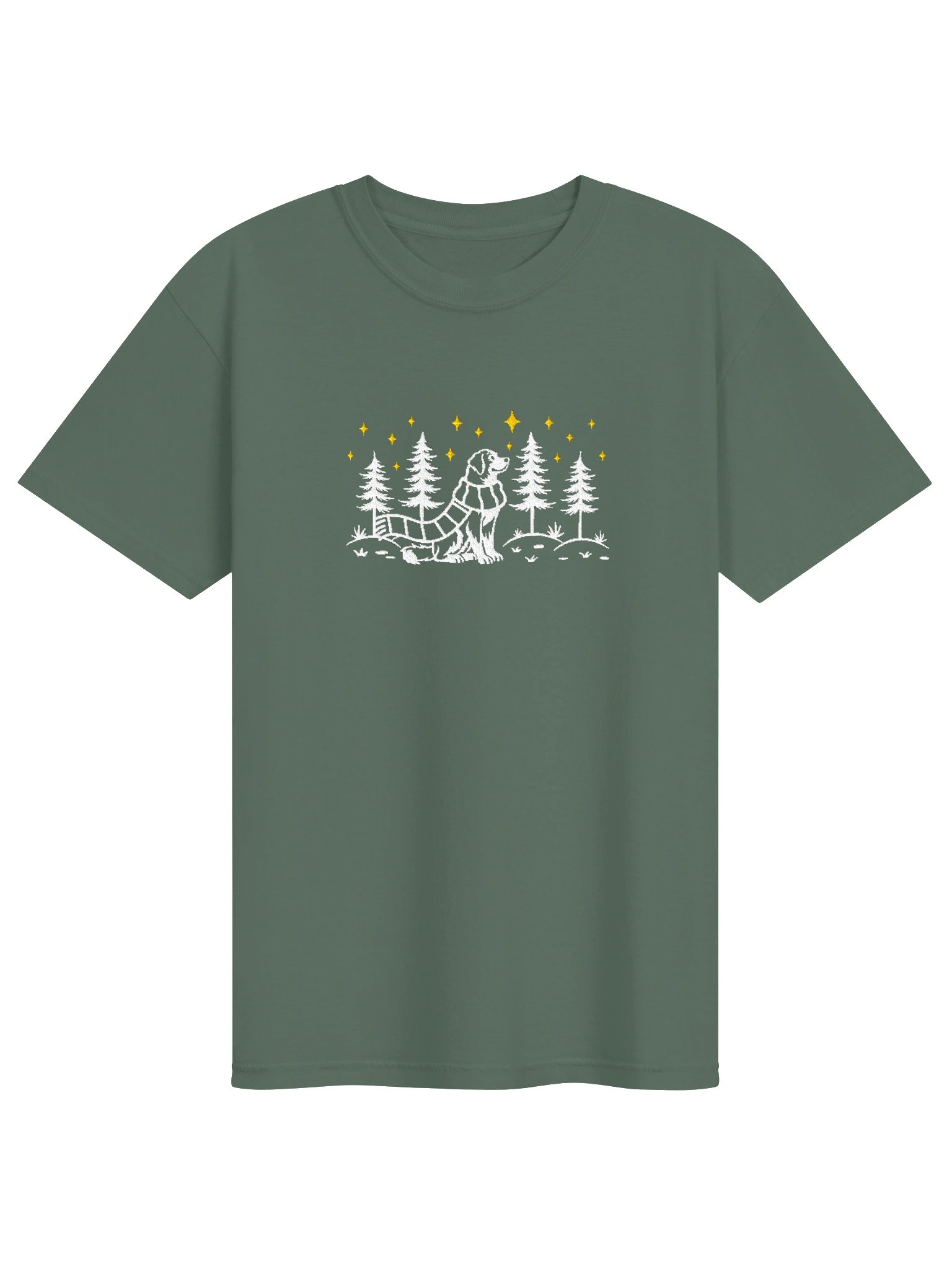 Greater Swiss Mountain Dog Winter/Christmas Line Art Design Embroidered T-Shirt product image (19)