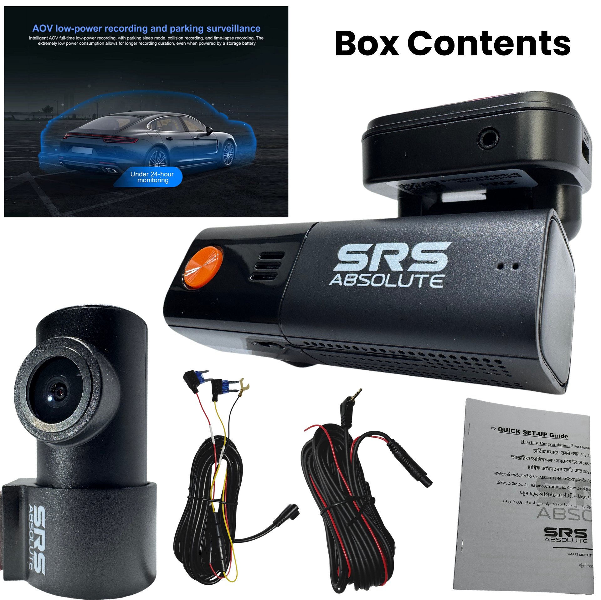 SRS ABSOLUTE 2.6K Dual 4G Dash Cam Timelapse Loop Record GSensor GPS Tracking Remote Live Video Voice Calling GeoTagging SOS Parking Monitor GeoFencing SIM MicroSD Supp Upto 1TB (S24Gen3 Front/Rear) product image (5)