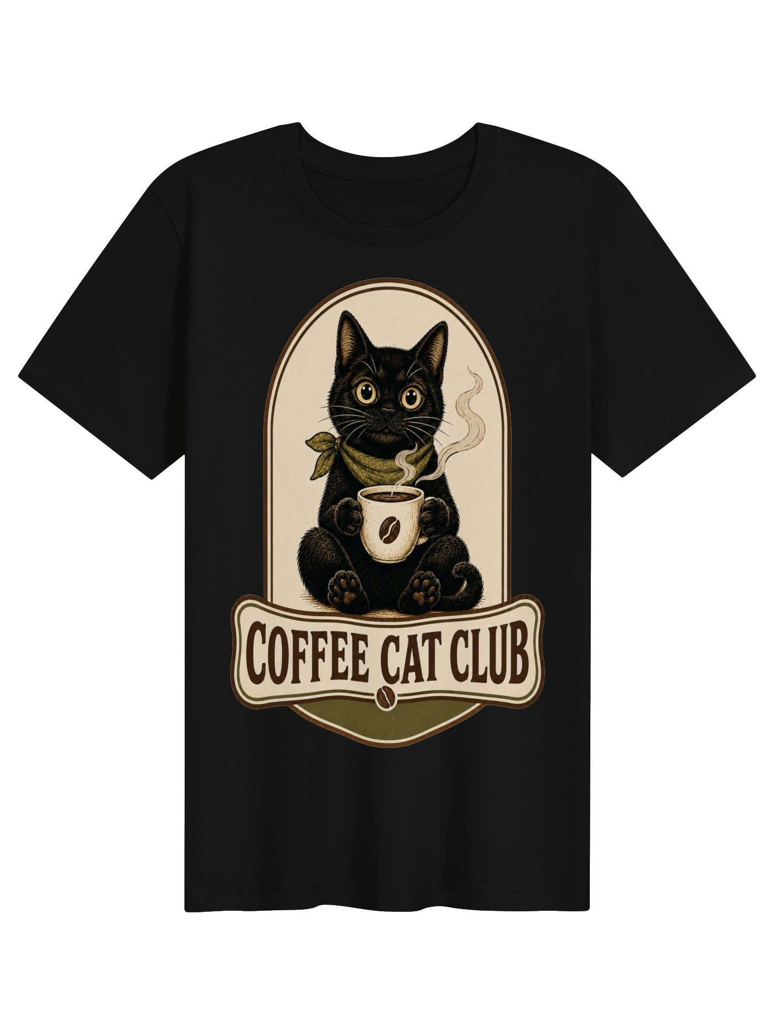Coffee Cat Club Vintage Tee | Black Cat Coffee Lover Shirt product image (11)