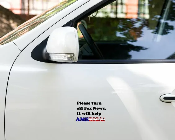 Please Turn Off Fox News Sticker - Funny Anti-Fox News Vinyl Decal product image (3)