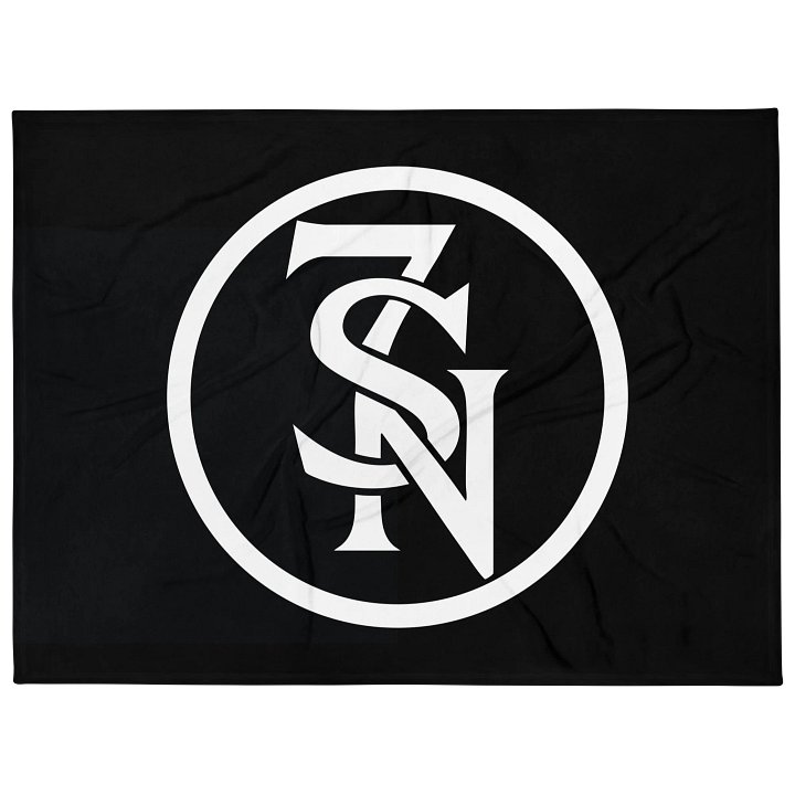 Seven Shades of Nothing White Logo on Black Throw Blanket product image (2)