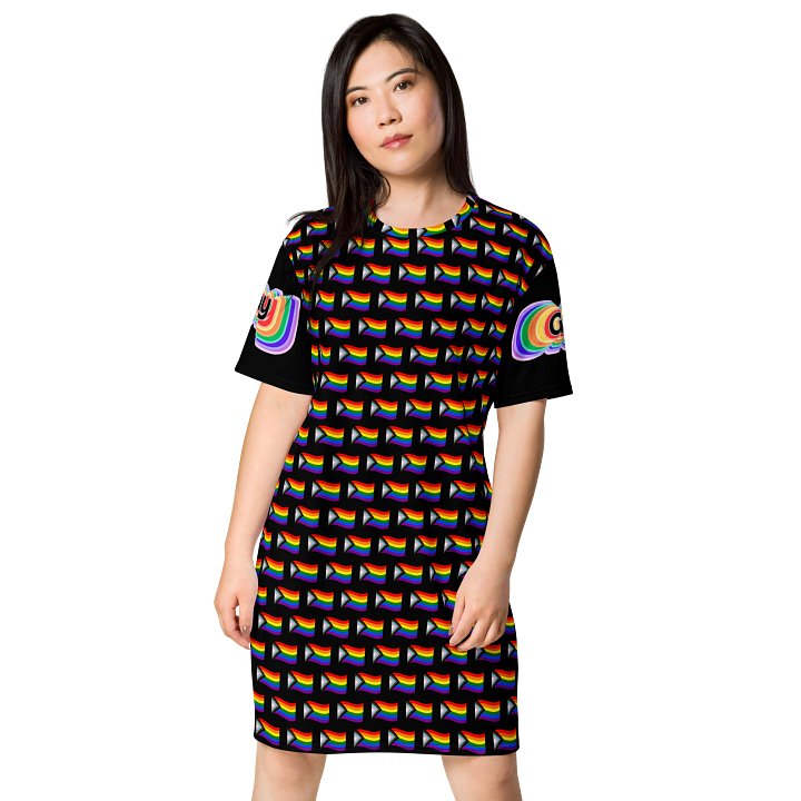 LGBTQIAP2S+ 2025, Rainbow Gay, Black Tee Dress product image (1)