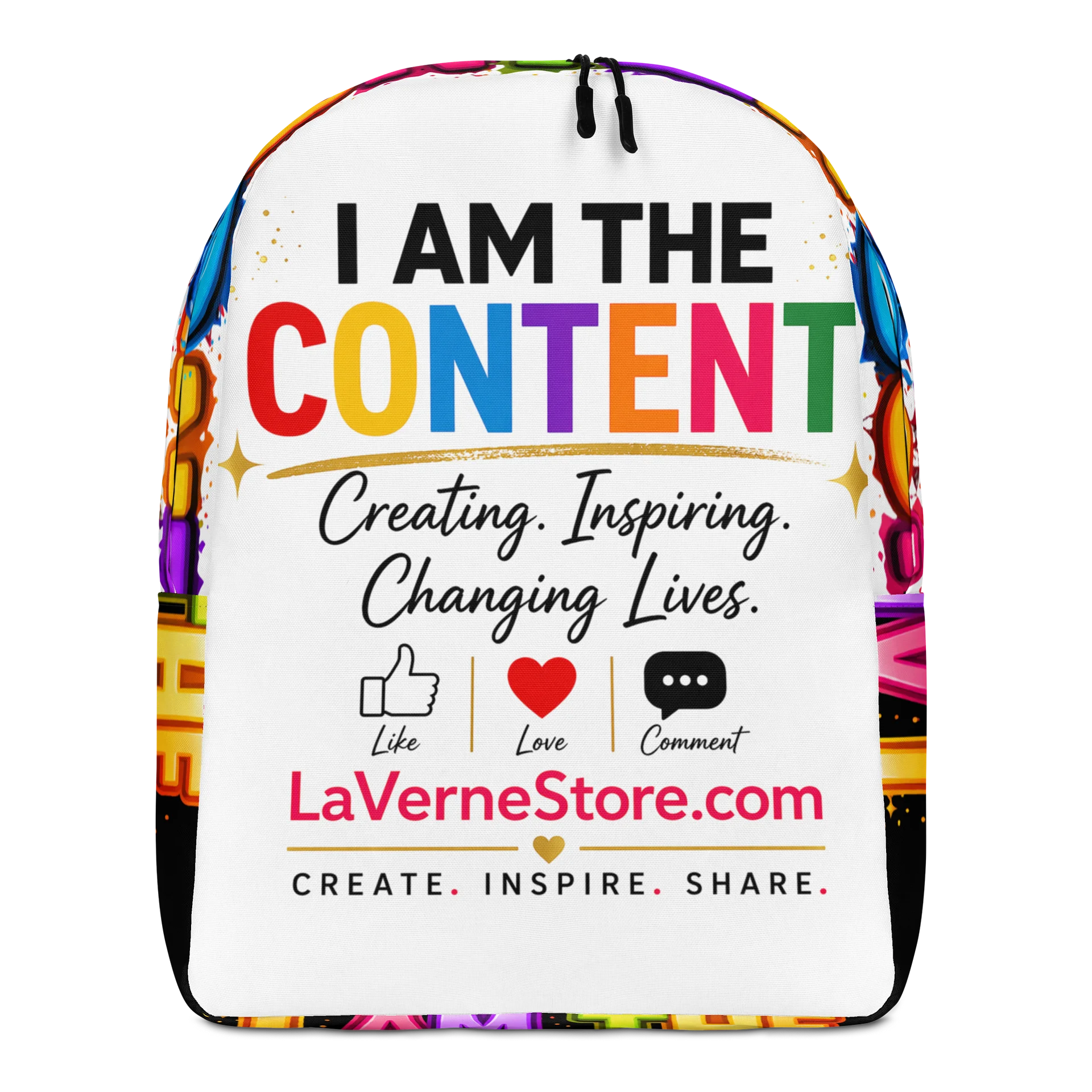 Rainbow Content Heart Backpack product image (1)