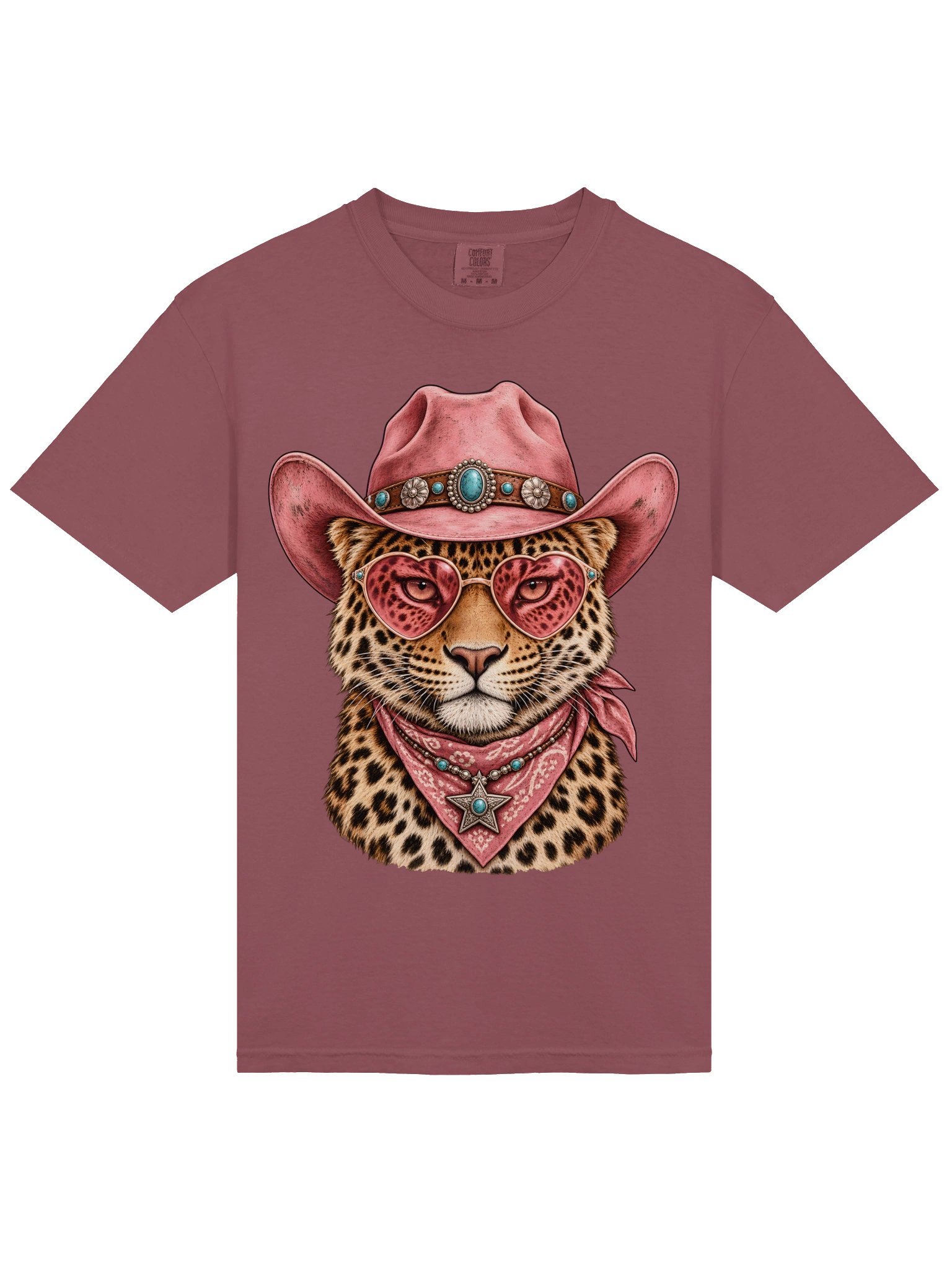 Pink Cowgirl Leopard with Heart Sunglasses Western Art product image (4)