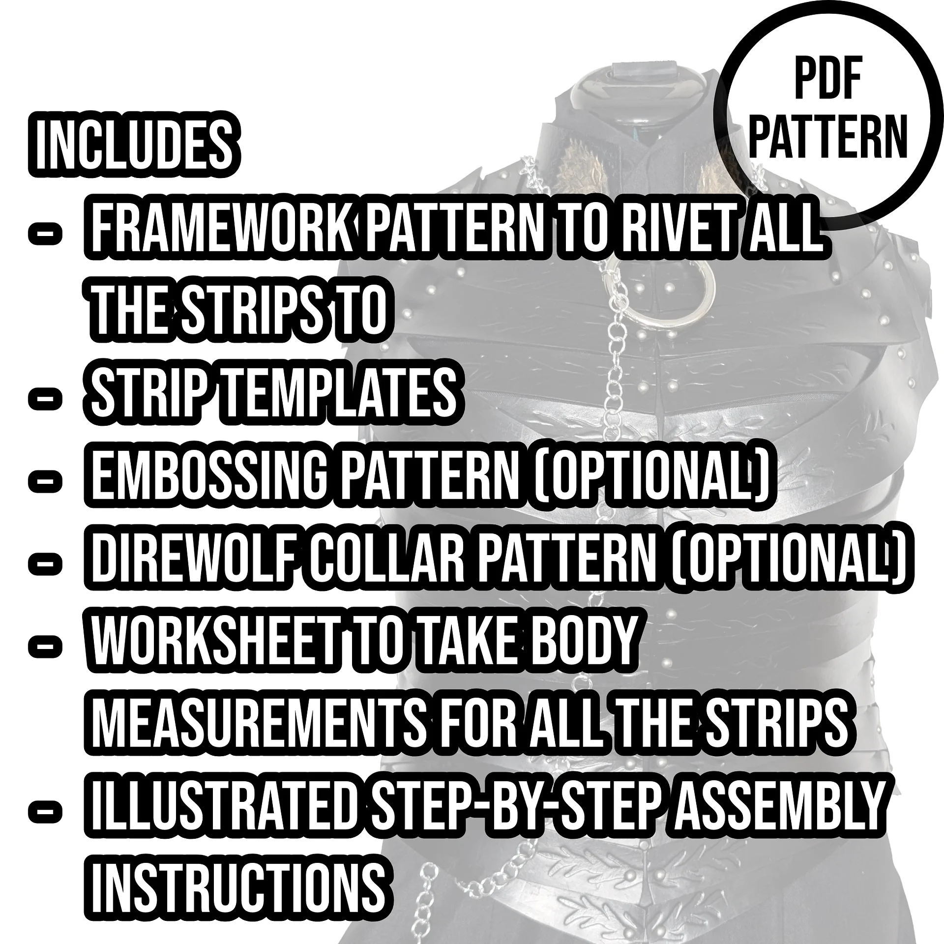 Sansa Leather Armor - PDF Pattern for Cosplay product image (4)